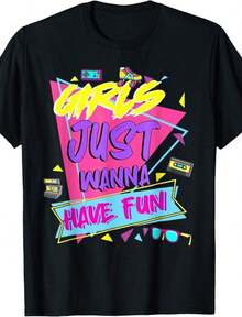 T-Shirt For 90s Themed Parties And Parties, Breathable And Comfortable. - Black 5 - View 6