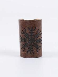1件裝維京北歐符文髮珠，棕色皮革編髮髮箍，中世紀LARP配件，適用文藝復興市集、萬聖節、Cosplay與派對服裝 - A - 查看 7