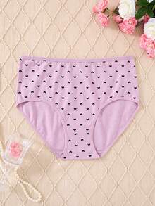 Paket 5 buah Celana Dalam Wanita Katun Motif Hati Pinggang Tinggi Ukuran Besar - MultiWarna - View 6