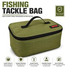 Outdoor Fishing Accessories Storage Bag, Durable Water-Resistant Fabric, Large Capacity Fishing Gear Carry Bag - Army Green - View 6