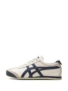 Asics Authentic Onitsuka Tiger Mexico 66 Leather Sneakers - White/Blue/Red Classic Low-Top | Premium Japanese Heritage Footwear | Slim-Profile Lightweight Trainers - 白藍 - 查看 2