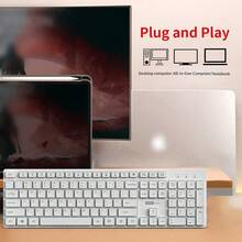 Lenovo 联想 K280 2.4GHz 无线键盘，全尺寸 104 键静音键盘，带数字小键盘，适用于办公台式机和笔记本电脑 - 查看 3
