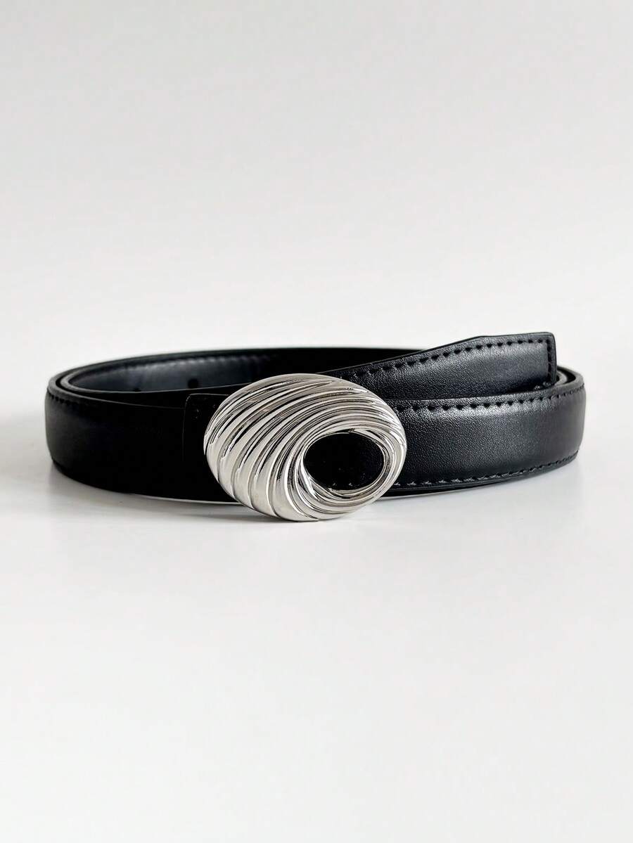 1 pièce Ceinture de mode pour femme avec décoration métallique, convient pour les pantalons - Rouge - Voir 1