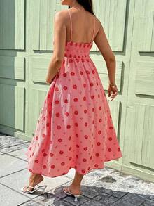 Vestido de tirantes con estampado floral y rayas para embarazadas de vacaciones - Negro - Ver 2