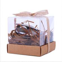 8 piezas de cajas de plástico transparente individuales para cupcakes de 3.5" Contenedores transparentes para un solo cupcake Cajas de regalo transparentes para decoración Cajas de obsequio para fiestas con insertos y cinta para bodas y fiestas - Ver 3