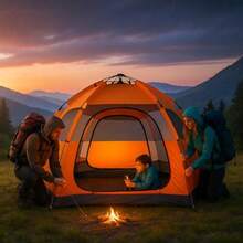 Genérico Tienda de Campaña para 3-4 Personas, Carpa Domo para Camping de Diseño Impermeable para Senderismo y Actividades al Aire Libre - como en la imagen - Ver 7