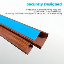 1 chiếc máng dẫn cáp PVC vân gỗ lắp đặt hở, dài 40cm/15.74in, máng dẫn cáp trang trí lắp đặt hở, máng dẫn cáp chống cháy. - A - Xem 5