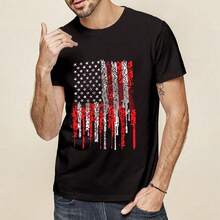 Funny Graphic T-Shirts For Men, Short Sleeve, Cool Design, 72X5 R7FP - Black - View 3