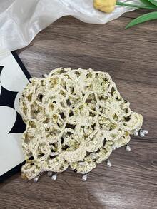 OBOVAY 1 chiếc mũ len dệt kim đính sequin nhẹ, thủ công, dành cho nữ, mùa xuân/hè, kiểu dáng thời trang khoét lỗ, phù hợp cho mặc hàng ngày, phong cách đường phố và du lịch boho. - Nhiều màu - Xem 20