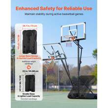 Portable Basketball Stand, 10 Ft Height Adjustment Basketball Hoop & Goal, Portable Basketballs Hoop With 54 Inch PC Backboard & Wheels For Kids, Teens, Adults In Driveways, Pools, Schools - 10 ft with 54 inch PC Backboard & Wheels - 查看 3