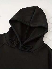 Sudadera con estampado de dinosaurio con forro térmico - Negro - Ver 3
