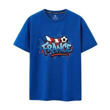 France National Team Jersey For The 2026 World Cup, Short Sleeve, Graffiti Style, Modern, Pure Cotton, Unisex, Fan Clothing - 黑色 - 查看 4