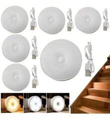 6 Rechargeable LED Wall Lights For Night Light, Indoor Closet, Remote Control, White - 1 - View 10