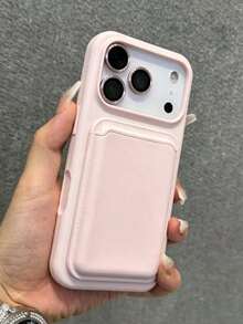 Ốp lưng điện thoại silicon cao cấp tích hợp sạc không dây từ tính và ngăn đựng thẻ, tương thích với iPhone 17Pro Max 17Pro 17 16 15 14 13 12 11 Pro Max 16 15 14 Plus. - Hồng - Xem 1