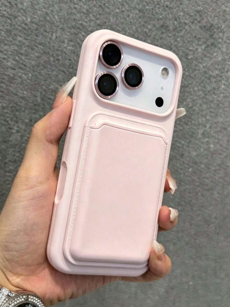 Ốp lưng điện thoại silicon cao cấp tích hợp sạc không dây từ tính và ngăn đựng thẻ, tương thích với iPhone 17Pro Max 17Pro 17 16 15 14 13 12 11 Pro Max 16 15 14 Plus. - Hồng - Xem 1