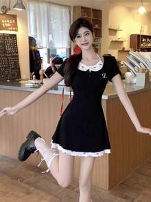 Women Midi Dresses - Black - View 1
