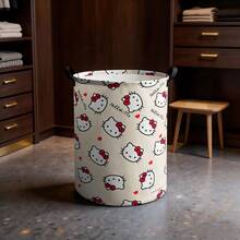 Miniso Sanrio Hello Kitty Print Laundry Basket Collapsible Storage Bin With Handles,Organizer For Laundry Room, Bedroom & Room - Multicolor - View 3