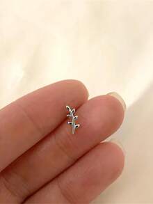 Khuyên tai đinh tán phẳng tối giản bằng bạc Sterling 925, kiểu dáng sang trọng dành cho nữ, thích hợp đeo hàng ngày, làm trang sức cưới, trang sức tinh tế. - Bạch kim - Xem 17
