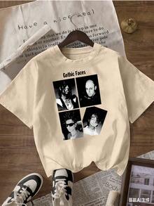 Gothic And Urban Style Short Sleeve T-Shirt, Fashionable Short Sleeve T-Shirt For Spring And Summer 2026, Made In Mexico, 180 Grams. Cartoon Print, Couple Design, Suitable For Indoor Or Outdoor Wear. Crew Neck, Unisex, Ideal For Office And Leisure. One-Piece Pack. - APR-P631577SLNDXZGY634 - 查看 4
