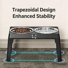 Stainless Steel Elevated Dog Bowls, Anti-Slip Raised Pet Feeder For Large Dogs, Adjustable Height Food & Water Bowls - 2800ML - View 4