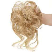1pc Messy Curly Wig Buns Hair Scrunchie, High Heat Resistant Synthetic Fiber Messy Chignon Buns For Slouchy Women, Bridal, Hair Accessories - Multicolor - View 19