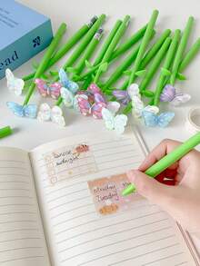 1 chiếc bút bi hình bướm, bút lắc giảm căng thẳng, bút viết trung tính dành cho học sinh, bút mực nước đen 0.5mm, bút ký tên, thích hợp làm quà tặng cho bạn thân. - Nhiều màu - Xem 2