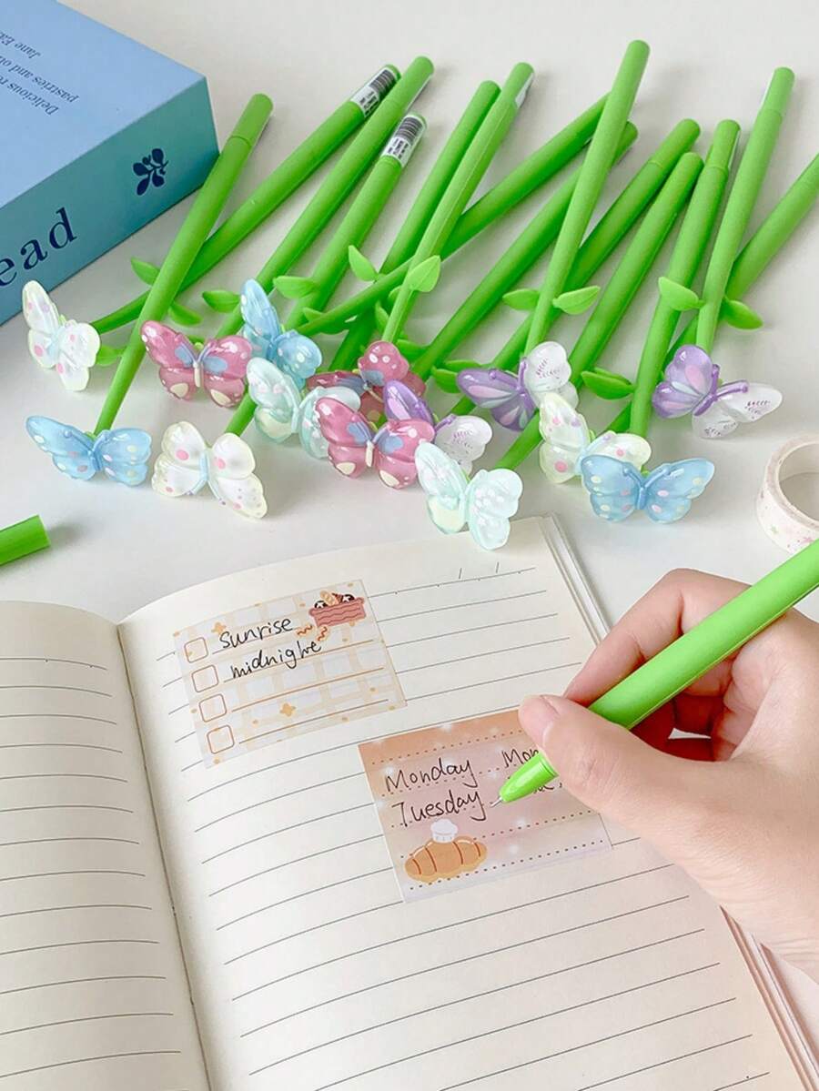 1 chiếc bút bi hình bướm, bút lắc giảm căng thẳng, bút viết trung tính dành cho học sinh, bút mực nước đen 0.5mm, bút ký tên, thích hợp làm quà tặng cho bạn thân.