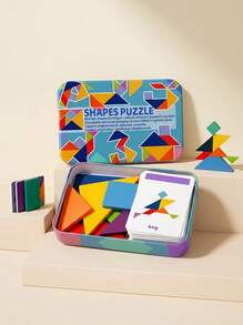3D Wooden Animal Pattern Puzzle Colorful Tangram Toys, Montessori Early Education Classification Game Toys, Children's Gift, Learning Supplies - Multicolor - View 2
