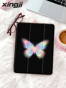 1pc Dreamy Thermochromic Butterfly Pattern Tablet Protective Case, Compatible With IPad 10.2" 10th/ (A16) 11" 11th 2025, Pro 11" 2021/2020, Galaxy Tab A8 10.5" 2022, Built-In Pencil Slot, Anti-Drop, Tablet Stand, Auto Sleep/Wake, Best Gift For Family And Friends - Multicolor - View 2