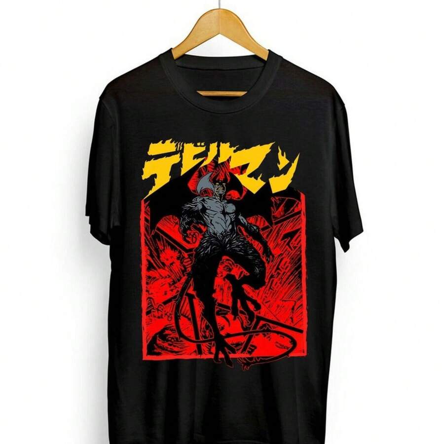 Unisex Anime T-Shirt, Fudo Myou, Flying Bird Design Sleeve T-Shirt, Women's Shirts, Women's Sweatshirts, Women's Casual Sweater Blouse, Summer Prom Dresses - 黑色 - 查看 1