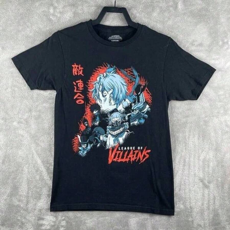 MyHeroAcademia Small Black Tee Shirt League of Villainsplayeras de hombre camisas para hombre ropa de hombre blusas para mujer ropa deportiva de mujer blusas casuales para dama tops de mujerblusas para mujer playeras de mujer vestidos casuales para mujer y2k playeras deportivas para mujer verano camisetas ropa de mujer Fashion Perfect For Daily - Negro - Ver 1