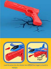 1pc Outdoor Interactive Foam Glider Launcher, Jet Plane Accessories, Airplane Toy - Multicolor - View 4