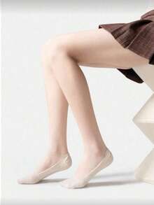 1/5/10 Set - Women's Lightweight Invisible Stockings With Anti-Slip Design. Suitable For Business And Casual Wear, - Apricot - View 4
