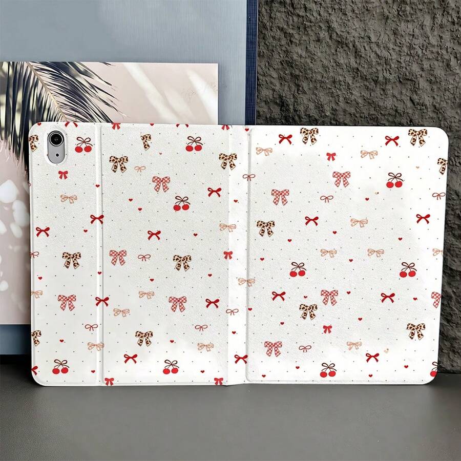 1PC Ốp máy tính bảng in nơ & anh đào dễ thương có ngăn đựng bút tương thích với IPad Air 4/5// Thế hệ 10 Ốp thông minh/ Air 13(M3 2025)/ Air 11(M3 2025)/ 11(A16 2025),Tương thích với Oppo Pad,Tương thích với Matepad,Tương thích với Vivo Pad,Tương thích với Honor Pad,Tương thích với Xiaoxin Pad - Nhiều màu - Xem 1