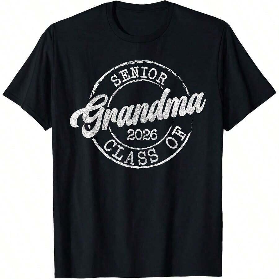 Cute Unisex Premium Casual T-Shirts, "Super Proud Aunt Of 2026" Graduation Family T-Shirt, Comfortable Loungewear, Everyday Fashion, Party T-Shirt, Unisex Style, Gift T-Shirt, Sizes S - XXXXL, Black - 黑色 10 - 查看 1