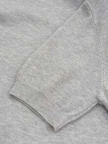 Camiseta de punto de manga corta de unicolor y peso ligero para mujer, top minimalista de verano - Gris Claro - Ver 4