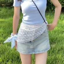 1/2 chiếc váy lưới xếp ly nhỏ mới, váy lót lưới bên trong, váy ren, váy nửa thân, váy lót trong, họa tiết hoa, phù hợp mọi mùa - Nhiều màu - Xem 6