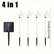 1 Solar-Powered Butterfly LED Garden Light - A Vibrant, Colorful Outdoor Decorative Stake Perfect For Patios, Pathways, And Lawns - Creates A Lasting Ambiance And Adds Charm To Pathways Colorful Butterfly Lights With A Stylish Design; The Butterfly Decoration Complements A Variety Of Settings - Butterfly - View 6