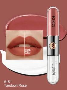 KIKO Milano UNLIMITED DOUBLE TOUCH 151 雙頭唇彩，持久不暈染，高顯色，霧面與亮面妝效，輕盈，禮品，6ml/0.2 Fl.Oz - 151 - 查看 6