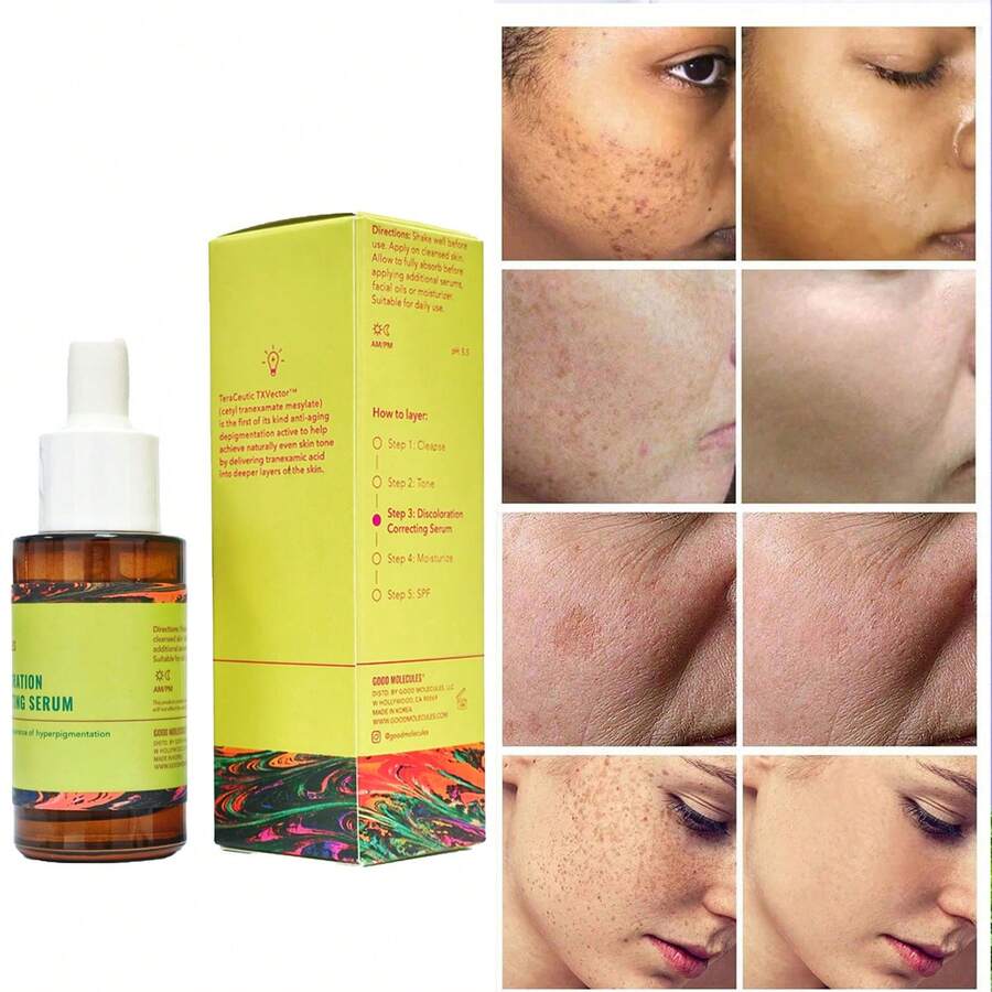 1pcs Good Molecules Discoloration Correcting Serum - Tranexamic Acid And Niacinamide For Dark Spots, Sun Damage, And Age Spots - Skincare Face - Hyaluronic Acid - 查看 1