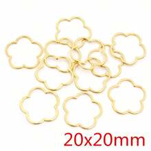 20pcs Small Flowers Charm Gold Stainless Steel Pendant Open Bezels Hollow Pressed Resin Frame Mold Bezel DIY Jewelry Making - Small Charms - View 9