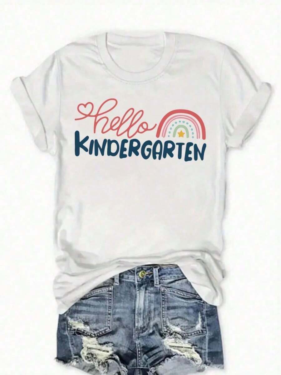Moderna y Minimalista: Esta camiseta de manga casual para mujer presenta un estampado festivo de corazones arcoíris, hecha de algodón puro. Tiene un diseño de cuello redondo, ofrece comodidad y es adecuado para usar durante todo el año gracias a su tela. Casual para el día a día. - Blanco - Ver 1