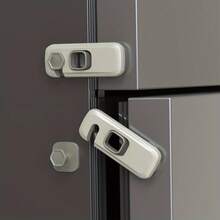 2pcs Baby Safety Fridge Lock, Drill-Free Self-Adhesive Refrigerator Door Lock, Child-Proof Cabinet Door Drawer Lock, Anti-Opening Finger Pinch Protection, Durable ABS Safety Lock, Suitable For Kitchen Home - Thickened Upgraded Version - View 7