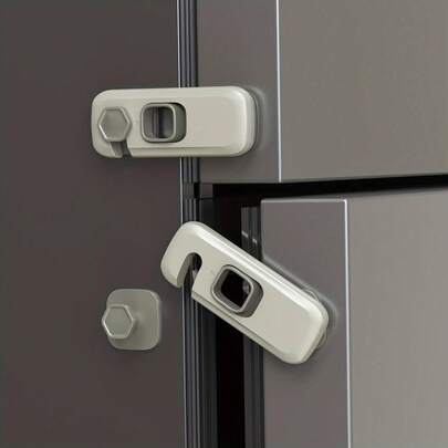 Baby Safety Refrigerator Lock, No Drill Fridge Door Latch, Childproof Cabinet Lock For Toddlers, Easy Install, Prevent Kids From Opening Refrigerators & Cabinets