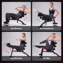 MERACH Ab Machine, Multi-Functional Adjustable Ab Trainer, Ab Workout Bench For Home Gym, Sit Up Machine For Abdominal, Exercise Chair For Full Body Workout - AB-black - View 4