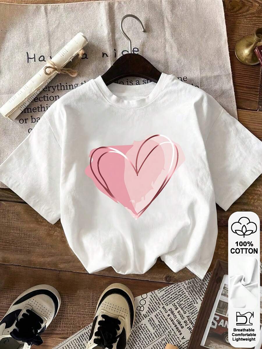 Camiseta de manga corta pura de primavera y verano con estampados, camiseta de vacaciones, camiseta casual - 1426
