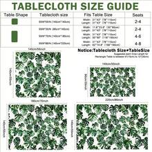 1pc Rectangular Polyester Tablecloth, Green Turtle Leaf Pattern, Single-Sided Printing, Suitable For Tabletop, Washable And Reusable, Applicable For Indoor, Outdoor, Patio, Wedding, Party, Dining, Craft Exhibition, Banquet Decoration - Multicolor - View 2