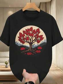Men Plus Size T-Shirts - Black - View 2