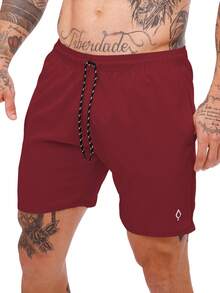 KIT OF 5 Men's Shorts In Tactel Elastane Resin, Casual, Comfortable With Pockets - 酒紅色/米色/灰色/海軍藍/黑色 - 查看 2