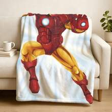 1pcs M Arvel The Invincible I Ron Man Classic Hero Fleece Blanket Versatile Multi-Purpose Soft Cozy Throw Blanket For Sofa Bed Living Room Couch Travel Camping Office Nap Car Decorative Warm Cartoon Plush Blanket Fans Gift - Nhiều màu - Xem 3